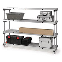 Anodised Aluminium Shelving Static Unit HxWxDmm 1495x1200x500