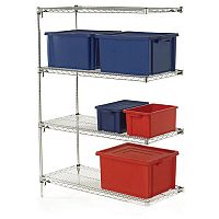 Metro Quick Adjusting Chrome Wire Shelving System 1590mm High Add-On Unit WxD 914x610mm 4 Shelves & 2 Posts 350kg Shelf Capacity Metro Quick Adjusting Chrome Wire Shelving System 1590mm High Add-On Unit WxD 914x610mm 4 Shelves & 2 Posts 350kg Shelf Capacity