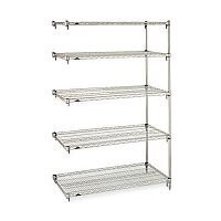Metro Quick Adjusting Chrome Wire Shelving System 1895mm High Add-On Unit WxD 1525x610mm 5 Shelves & 2 Posts 275kg Shelf Capacity Metro Quick Adjusting Chrome Wire Shelving System 1895mm High Add-On Unit WxD 1525x610mm 5 Shelves & 2 Posts 275kg Shelf Capacity