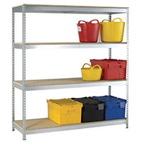 Heavy Duty Galvanised Shelving With Chipboard Shelves -1800mm Wide HxWxDmm 2000x1800x600