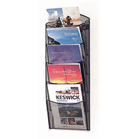 Wall Mounted Mesh Brochure Dispenser 5 A4 Pockets