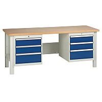 Medium Duty Workbench With 2 Triple Drawer Units H840 x L1800 x D650mm Medium Duty Workbench With 2 Triple Drawer Units H840 x L1800 x D650mm