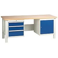 Medium Duty Workbench With 1 Triple Drawer Unit And 1 Cupboard H840 x L1800 x D650mm Medium Duty Workbench With 1 Triple Drawer Unit And 1 Cupboard H840 x L1800 x D650mm