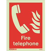 Photoluminescent Fire Telephone Location Sign HxW 200x150mm Photoluminescent Fire Telephone Location Sign HxW 200x150mm