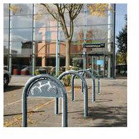 Sheffield Style Cycle Rack With Sign Galvanised silver