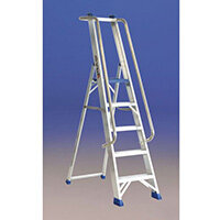Heavy Duty Platform Step With Handrail And Tool Tray 8 Tread Platform Height 1.85M Capacity 150Kg Heavy Duty Platform Step With Handrail And Tool Tray 8 Tread Platform Height 1.85M Capacity 150Kg