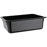 Vogue Polycarbonate 1/2 Gastronorm Container 100mm Black