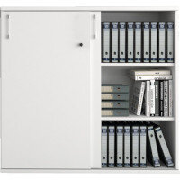 UNI Sliding Door Lockable Storage Cabinet in White W1000xD425xH1120mm UNI Sliding Door Lockable Storage Cabinet in White W1000xD425xH1120mm