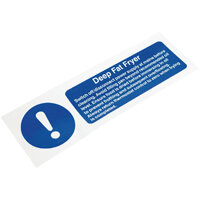 Vogue Deep Fat Fryer Safety Sign