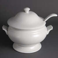 Olympia Whiteware Soup Tureen & Ladle White - 227x250mm