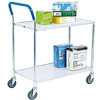 Zinc Plated 2-Tier Service Trolley Metallic Grey/White 375424 Zinc Plated 2-Tier Service Trolley Metallic Grey/White 375424