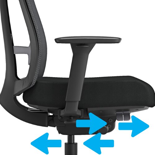 Seat slide depth adjustment on PostureX chair