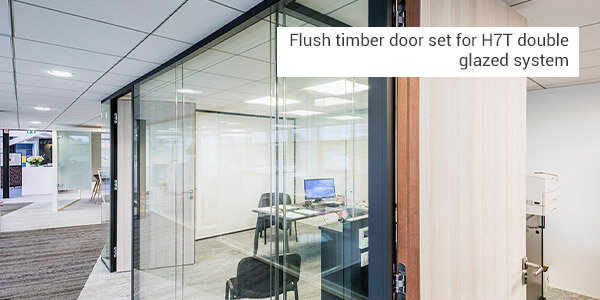 flush timber door set for h7t double glazed system