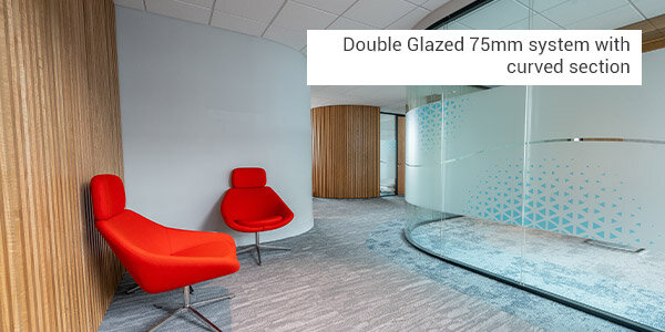 double glazed 75mm system with curved section