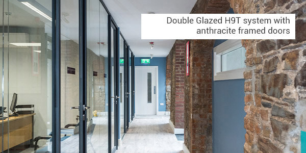 double glazed h9t system with anthracite framed doors