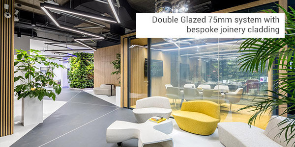 double glazed 75mm system with bespoke joinery cladding