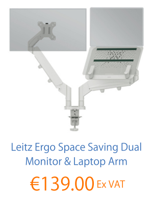 Leitz Ergo Space Saving Dual Monitor & Laptop Arm